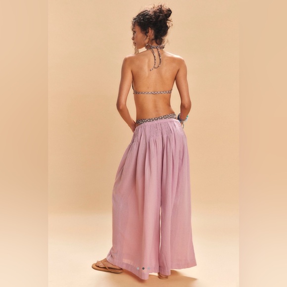 Free-est by Free People Rising Sun Wide-Leg Pants ~ Dawn Mauve - Picture 2 of 11